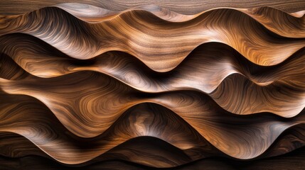 Fototapeta premium Elegant curves of polished wood showcase stunning craftsmanship and organic beauty in a warm, inviting atmosphere. Generative AI