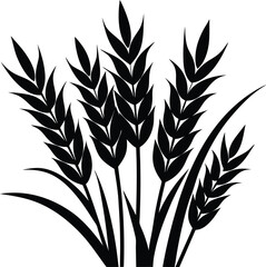Rice silhouette vector illustration.