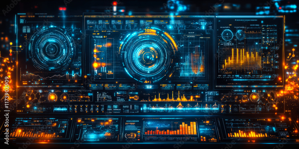 Poster advanced data analytics dashboard for efficient market trend insights and automation