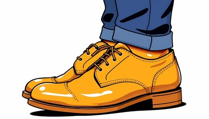 Mustard Brown Leather Shoes