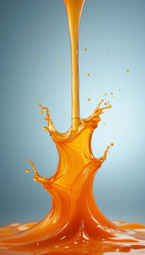 Vibrant Orange Liquid Fluid: Isolated Elegance in a Captivating Hue