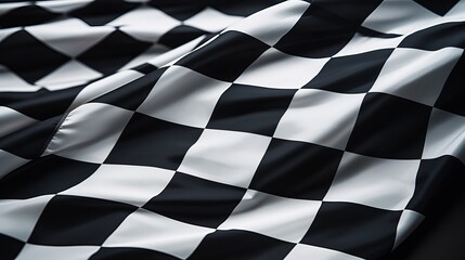 Checkered fabric ripples with elegance, embodying excitement and anticipation. Generative AI