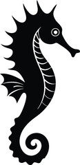 Silhouette of a Seahorses illustration.