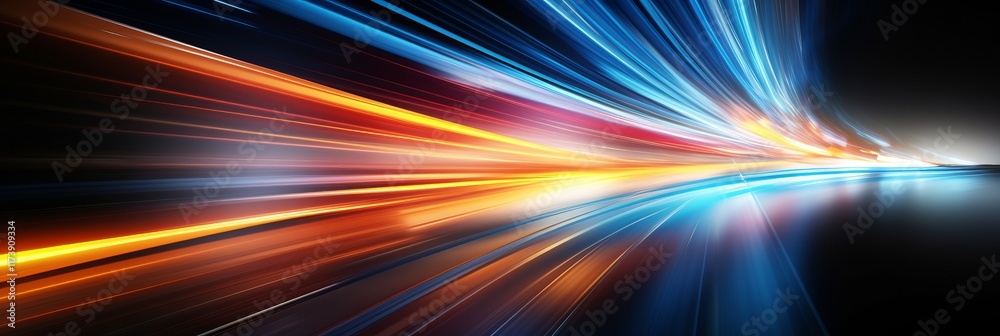 Fototapete dynamic burst of colors creates captivating light trails in motion. generative ai