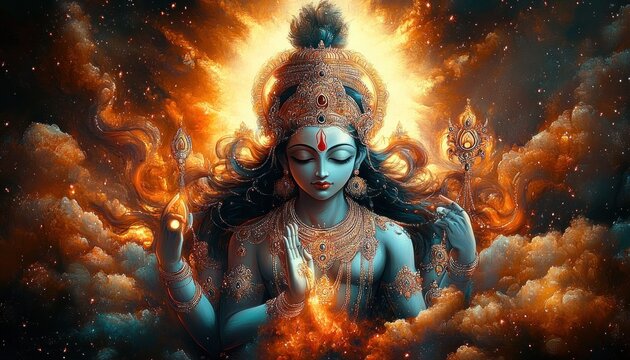 Vibrant Digital Painting of Lord Shiva and Parvati for Maha Shivratri Celebration