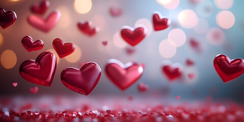 Floating Hearts Valentine's Day Background