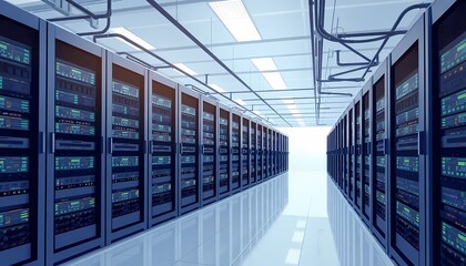 Modern IT Datacenter Server Room