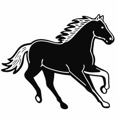 horse silhouette isolated on white