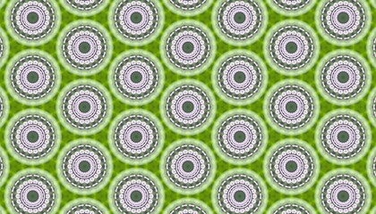 Intricate circular pattern with green background and symmetrical design