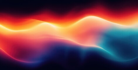 Obraz premium Vibrant Abstract Background with Bright Cyan and Fiery Orange Waves for Music Cover Dance Party Poster Design