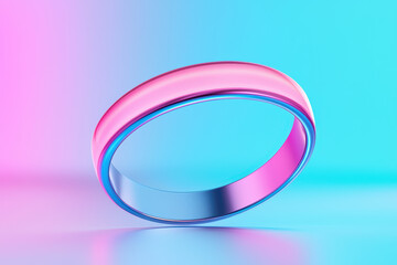 vibrant holographic ring with smooth surface and colorful gradient