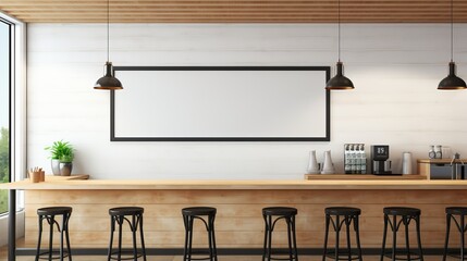 Modern bar interior featuring sleek design and wooden accents for gatherings. Generative AI