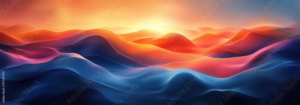 Aufkleber vibrant gradient background with smooth transitions of orange red blue and teal abstract colors on b