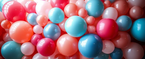 Obraz premium Numerous festive balloons set against a lively background for celebrations