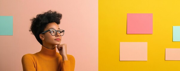 Consultant brainstorming content strategies in a colorful, vibrant room with creative props, Content Strategy, Innovative marketing ideas