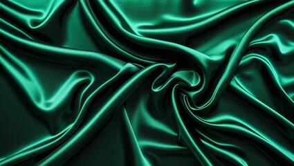 Obraz premium Phoenix 10 Black and Green Silk Satin Background with Luxurious Smooth Texture for Elegant, Sophisticated Aesthetic in Art, Design, and Creative Projects