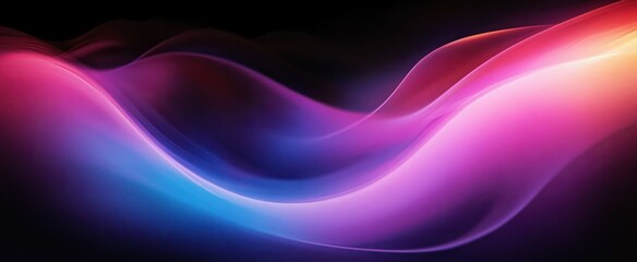 Naklejka premium Abstract Background with Purple Pink Blue Waves Grainy Texture Vibrant Digital Art Design