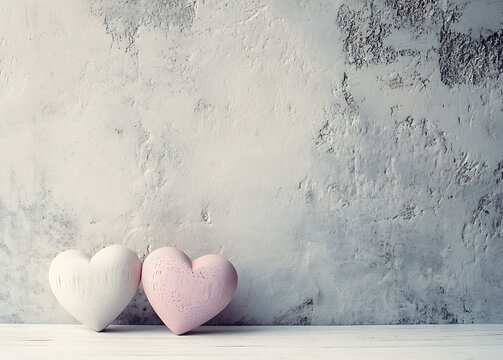 Naklejki Happy valentine day. with creative love composition of the hearts. Vector illustration 