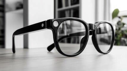 Smart glasses with integrated camera and microphone for capturing photos and videos hands-free. Perfect for documenting daily life or creating content on the go.