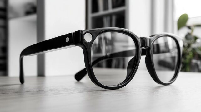 Smart glasses with integrated camera and microphone for capturing photos and videos hands-free. Perfect for documenting daily life or creating content on the go.