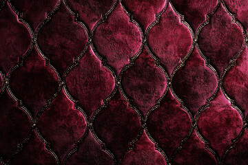 Burgundy embossed velvet pattern design