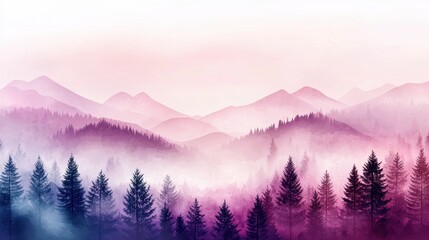 Obraz premium Subtle Watercolor Gradient Minimalist Landscape Wallpaper Design