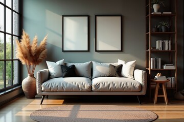 "Contemporary living room with minimalist decor and natural light."