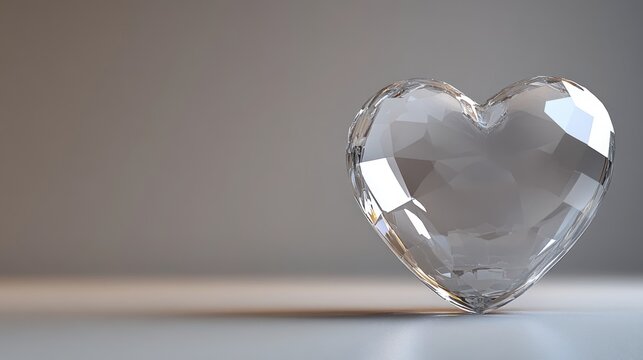 A beautifully rendered low-poly glass heart. Ideal for Valentine's Day visuals, romantic designs, or jewelry concepts.  Adds a touch of elegance and modern style. - Powered by Adobe