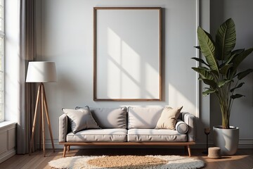 Cozy minimalist living room with modern decor and natural light.