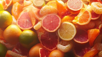Vibrant Citrus Fruit Arrangement with Textures