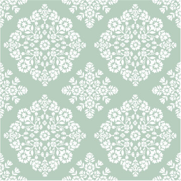 Boho Floral repeat pattern, Floral Block print , Flower damask, floral vector file, Floral ogee pattern, damask pattern, medallion