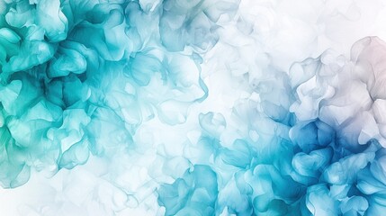 Obraz premium Vibrant Aquamarine Watercolor Wallpaper with Soft Abstract Swirls