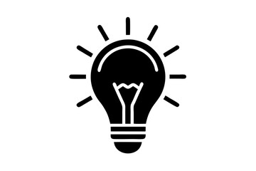 Lightbulb Idea Icon Silhouette Vector Minimalist Design