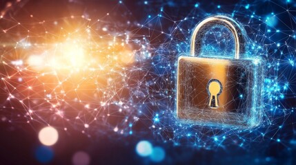 Dynamic Lock with Bright Light on Clean Background