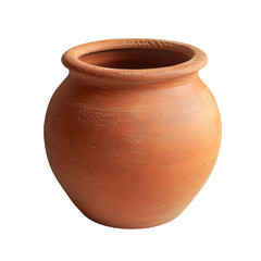 traditional pottery clay pot isolated on white background