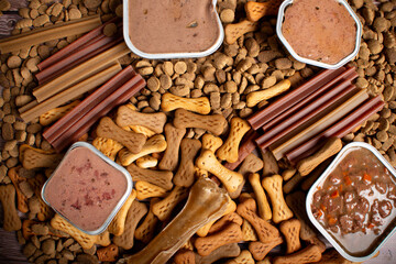 dog food variety. Dry dog food pellets