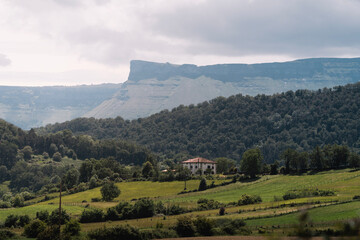 Traditional Basque Farmhouse Overlooking Verdant Hills in Basque Country