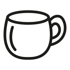 Cup line icon. Doodle cup of coffee.Cup of tea.Outline vector illustration.Isolated on white background.