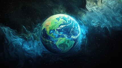 Cosmic Earth: A Celestial Embrace