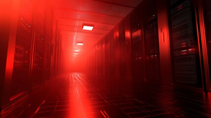 Abstract Data Center with High Contrast Lighting