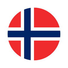 Fototapeta premium Round Norway flag icon