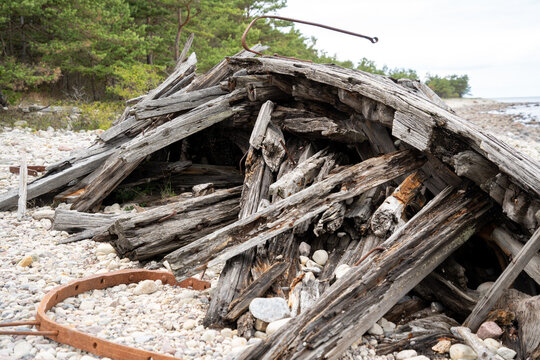 &Uuml;berreste Schiffswrack Swix auf &Ouml;land