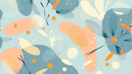 Firefly light shapes in minimal pastel seamless pattern illustration