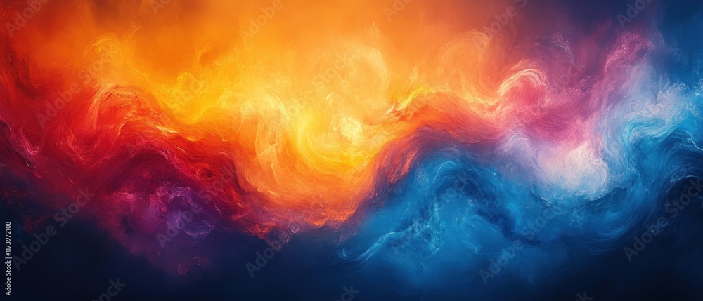 Poster Warm Cool Abstract Color Gradient Background with Texture Blurred Effect for Posters Banners and Design