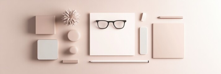 Minimalist flat lay showcasing essential tools for effective project management and supervision