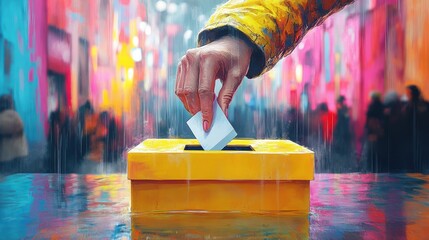 Voting Election Democracy Civic Engagement Ballot Box Illustration