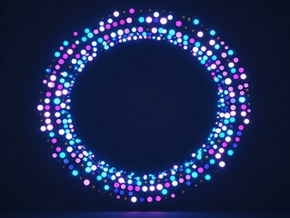 Colorful Glowing Circles Form A Circular Frame