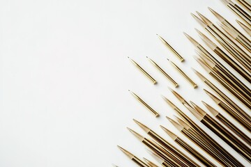 Arranged pencils create stunning visual contrast against clean b