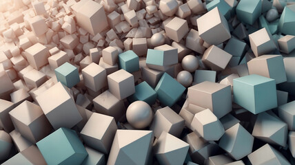 Reflective Metallic Cubes Arrangement