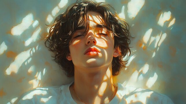 handsome anime guy with glasses serious young man portrait